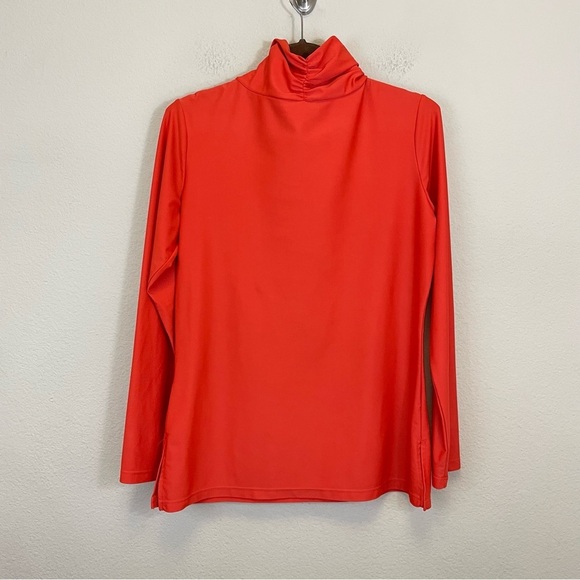 Jude Connally 1/4 Zip Long Sleeves Sporty High Neck Top Orange Size M - Picture 6 of 7
